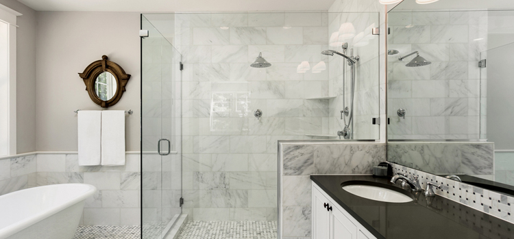 bathroom shower door installation in Bell