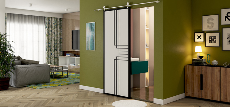 sliding bathroom door installation in Bell